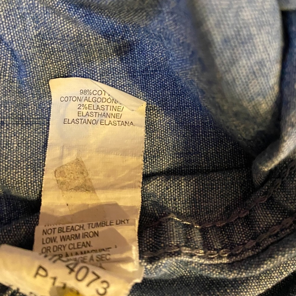 Lucky Brand Mens Blue Denim Western Snap Short Sleeve Shirt Classic Fit Large - Picture 5 of 6